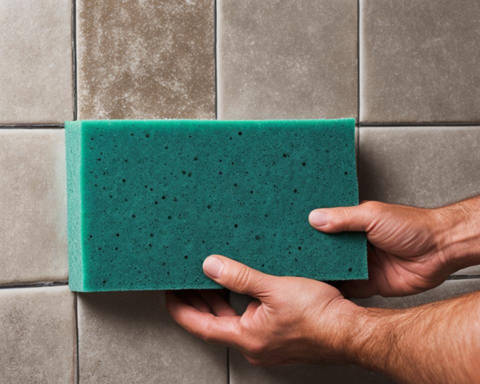 grout cleaning with sponge